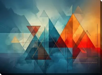 Картина маслом Треугольники №73
