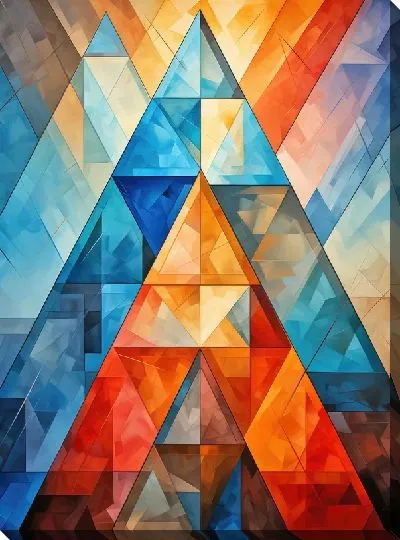 Картина маслом Треугольники №77