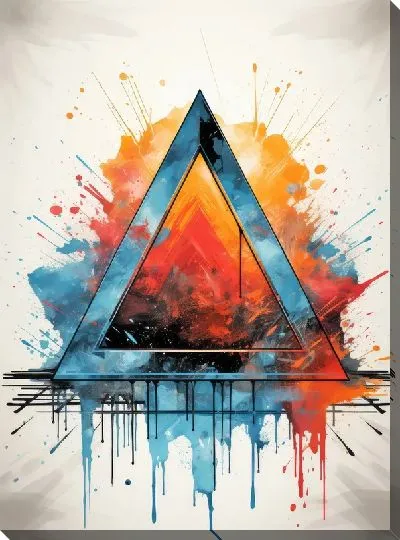 Картина маслом Треугольники №80