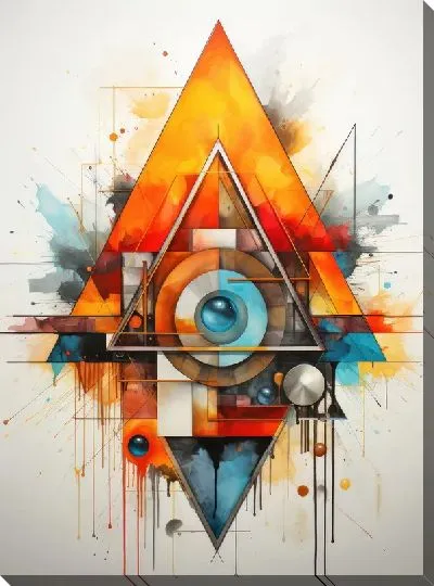 Картина маслом Треугольники №86