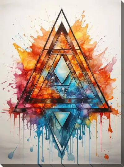 Картина маслом Треугольники №87