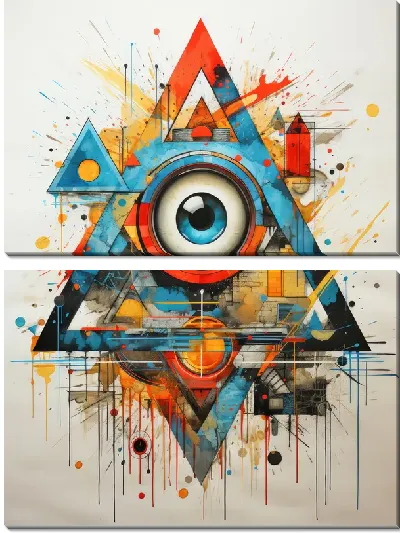 Модульная картина Треугольники и глаз №92