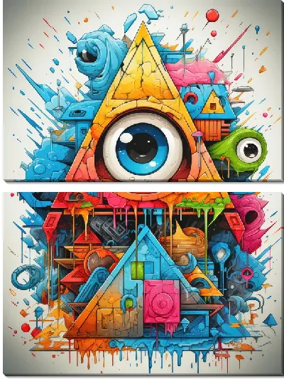 Модульная картина Треугольники и глаза №93