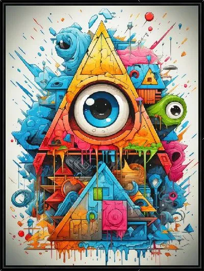 Картина Треугольники и глаза №93