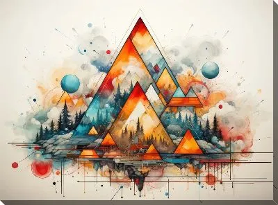 Картина маслом Треугольники №94