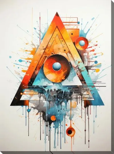 Картина маслом Треугольники №95