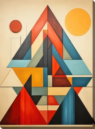 Картина маслом Треугольники №100