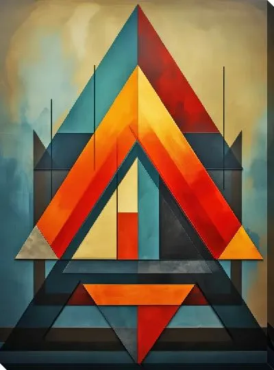 Картина маслом Треугольники №101