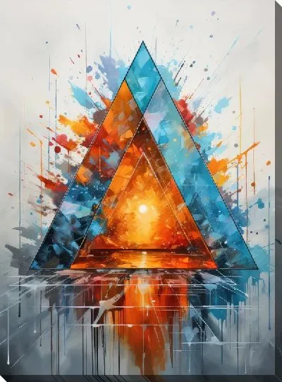 Картина маслом Треугольники №103