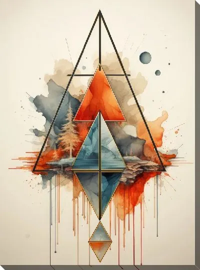 Картина маслом Треугольники №112