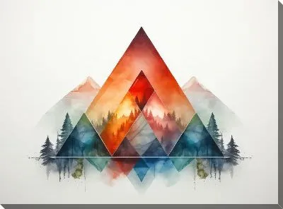 Картина маслом Треугольники №114