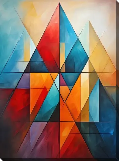 Картина маслом Треугольники №116