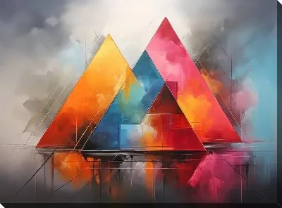 Картина маслом Треугольники №120