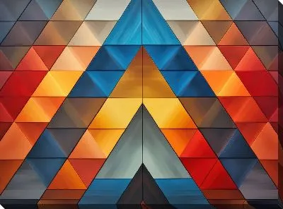 Картина маслом Треугольники №121