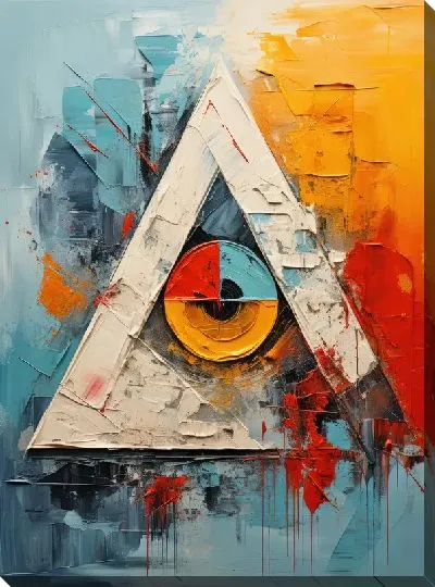 Картина маслом Треугольники №129