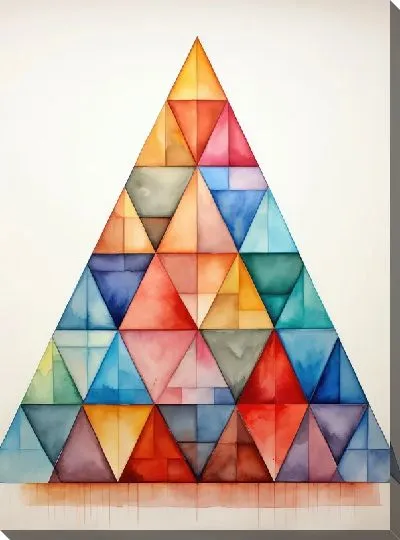 Картина маслом Треугольники №137