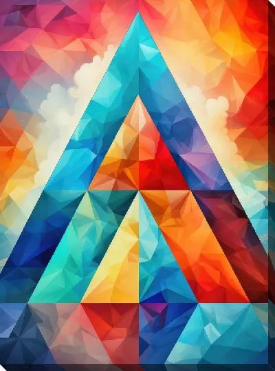 Картина маслом Треугольники №138