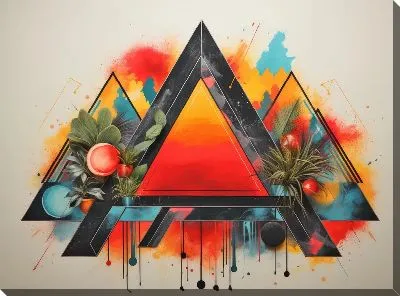 Картина маслом Треугольники №141