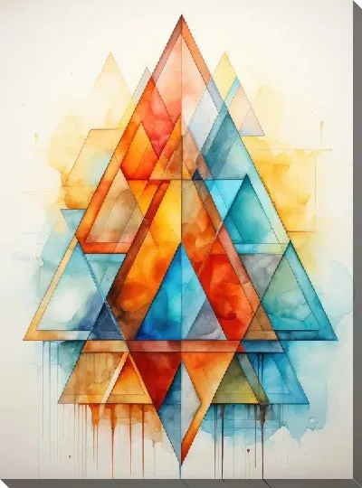 Картина маслом Треугольники №150