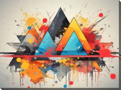 Картина маслом Треугольники №151