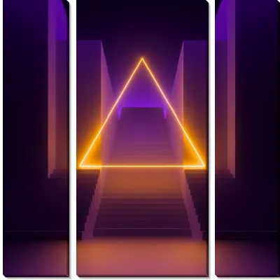 Модульная картина Неоновый треугольник