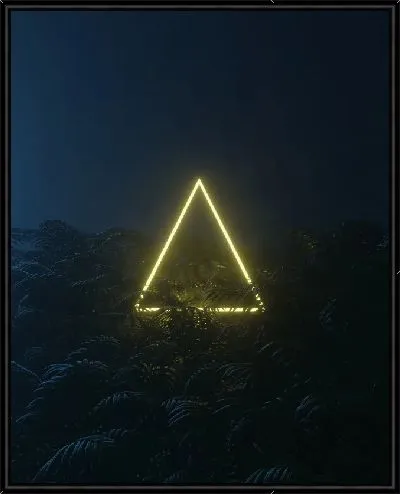 Картина Неоновый треугольник в темноте