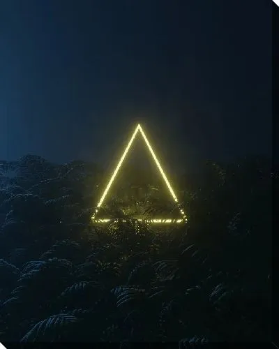 Постер Неоновый треугольник в темноте