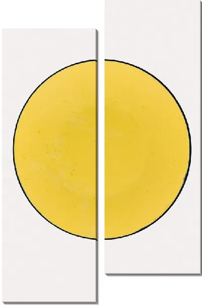 Модульная картина Ярко-желтый круг