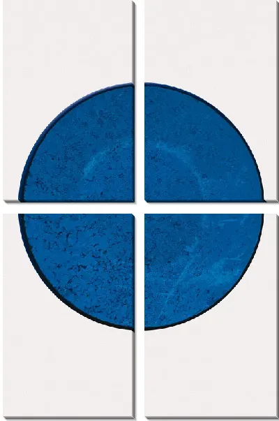 Модульная картина Синий круг на светлом фоне