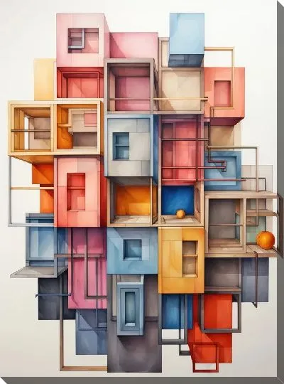 Картина маслом Квадраты №36