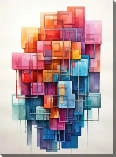 Картина маслом Квадраты №38