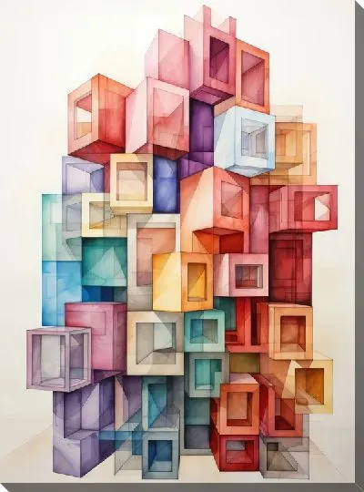 Картина маслом Квадраты №43