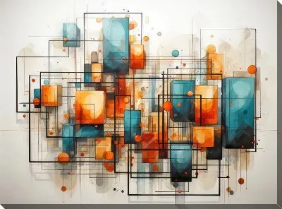 Картина маслом Квадраты №53