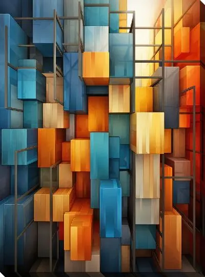 Картина маслом Квадраты №55