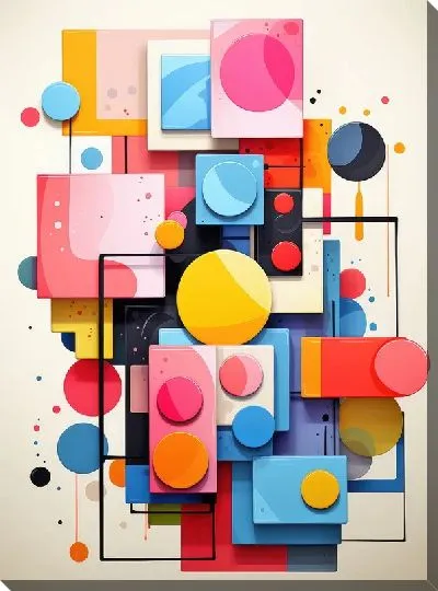 Картина маслом Квадраты №68