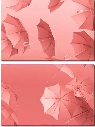 Модульная картина Розовые зонты