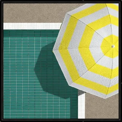 Картина Пляжный зонт у бассейна