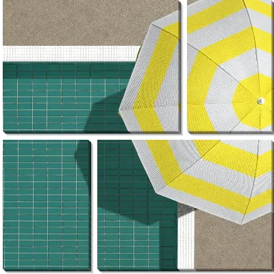 Пляжный зонт у бассейна