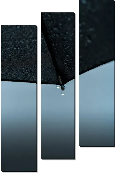 Модульная картина Черный дождь и капли дождя