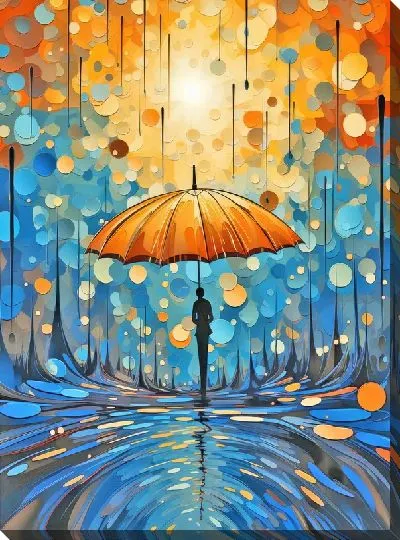 Картина маслом Зонт в стиле арт №5