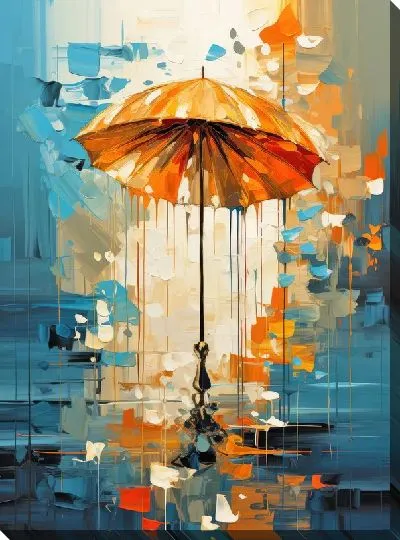 Картина маслом Зонт в стиле арт №6