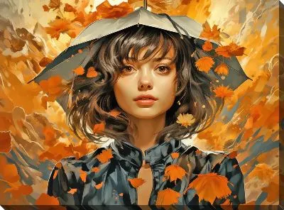 Постер Девушка под зонтом №1