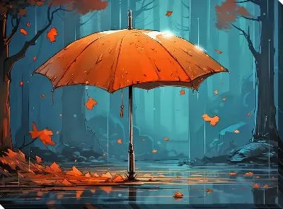 Картина маслом Зонт в стиле арт №17