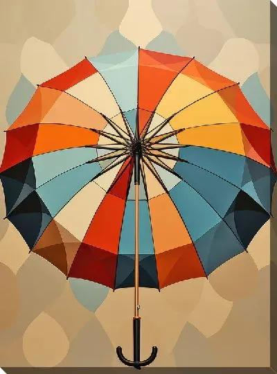 Картина маслом Зонт в стиле арт №40