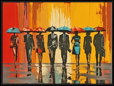 Люди под зонтами