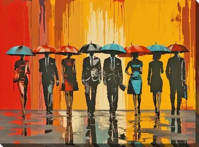 Люди под зонтами