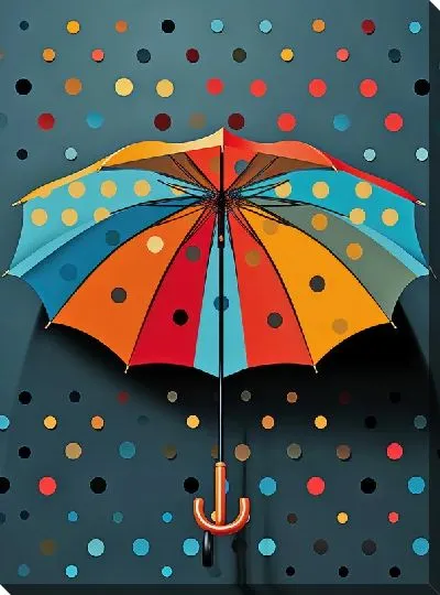 Картина маслом Зонт в стиле арт №49