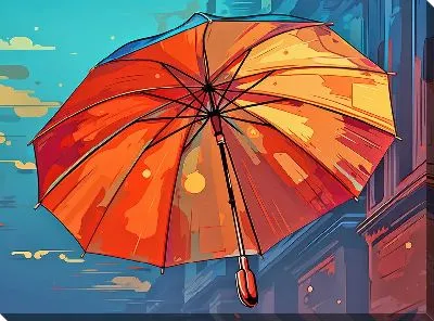 Картина маслом Зонт в стиле арт №50