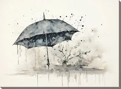 Картина маслом Зонт в стиле арт №53