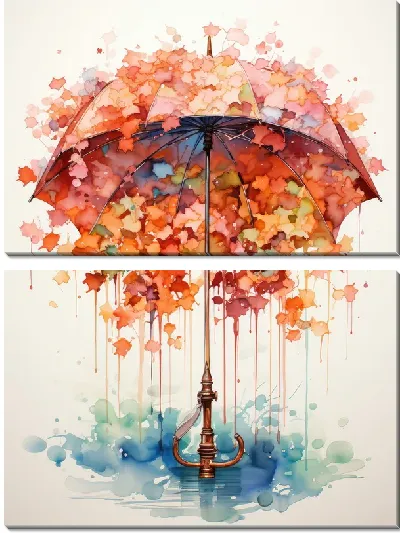 Модульная картина Зонт в стиле арт №56